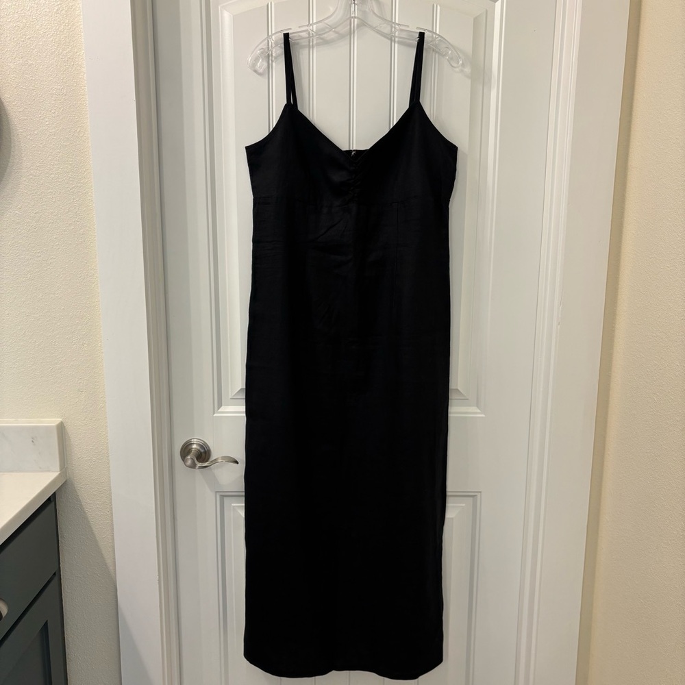 VTG Old Navy Women’s Black Linen A-Line Dress Size 10
